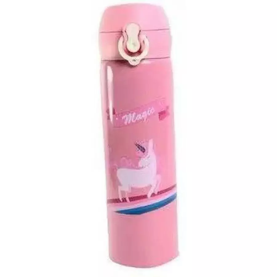 Flockidos 450 ml Pink Steel Water Bottle, FG292