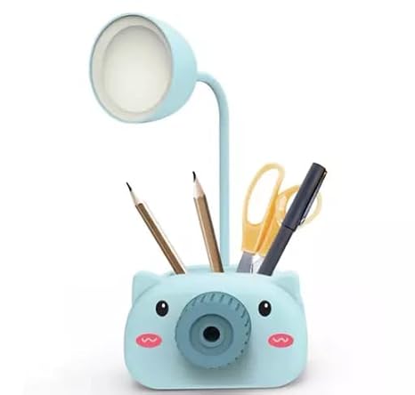 S&A Home Decor S&A, Pack of 1 Kids Study Table LAMP with Pen Stand and Pencil Sharpener, LAMP with USB Port Rechargeable Desk LAMP(Multicolour)