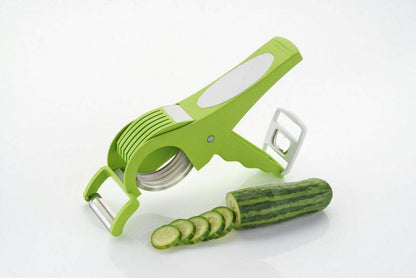 3 in 1 Vegetable & Fruit Multi Cutter & Peeler, Veg Cutter Sharp Stainless Steel 5 Blade Vegetable Cutter with Peeler