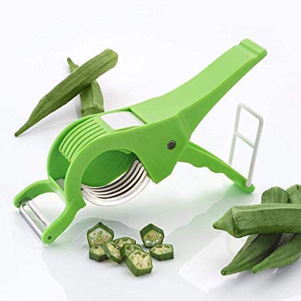 3 in 1 Vegetable & Fruit Multi Cutter & Peeler, Veg Cutter Sharp Stainless Steel 5 Blade Vegetable Cutter with Peeler