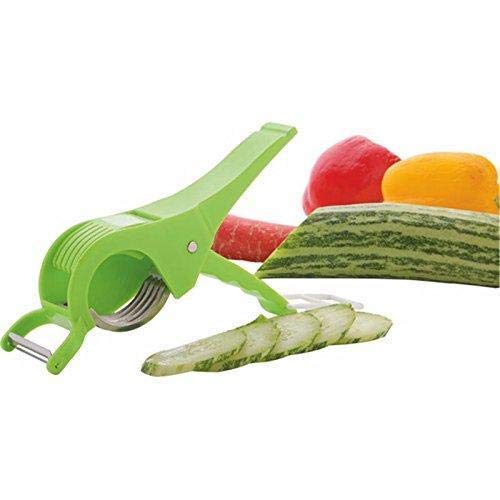 3 in 1 Vegetable & Fruit Multi Cutter & Peeler, Veg Cutter Sharp Stainless Steel 5 Blade Vegetable Cutter with Peeler