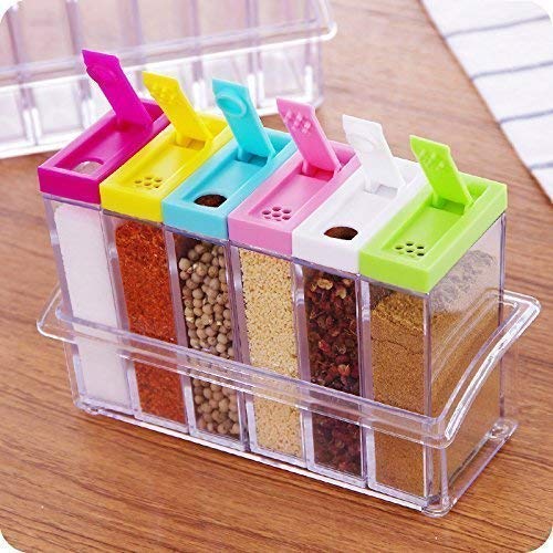 Spice Jars Dispenser Masala Rack (6 pcs)