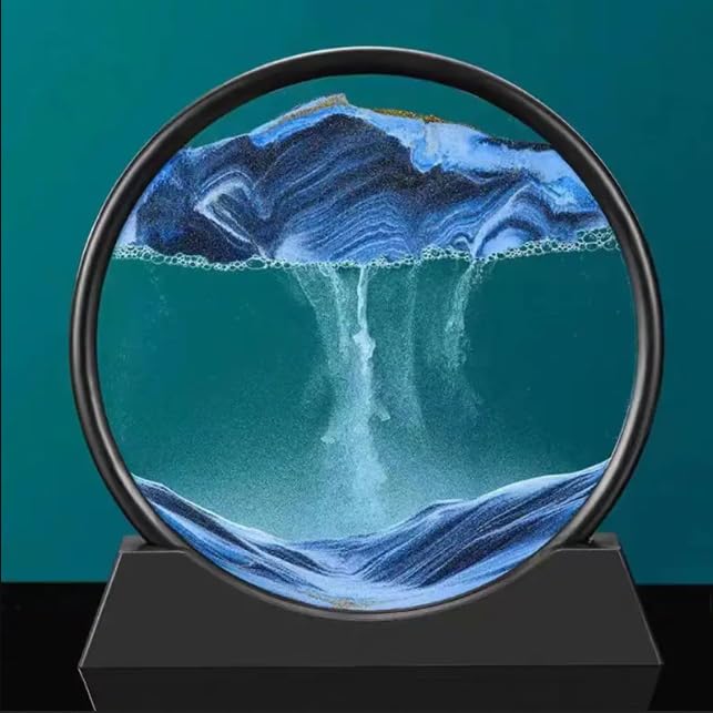 S&A, Moving SANDSCAPES for Gift | Home Decorative Item | Moving Sand Art Picture Glass Liquid 3D Panting | SHOWPIECE for Bedroom, Living Room, Offices | (10 inches)