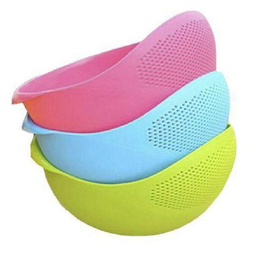 Plastic Rice Pulses Fruits Vegetable Noodles Pasta Washing Bowl and Strainer for Storing and Straining