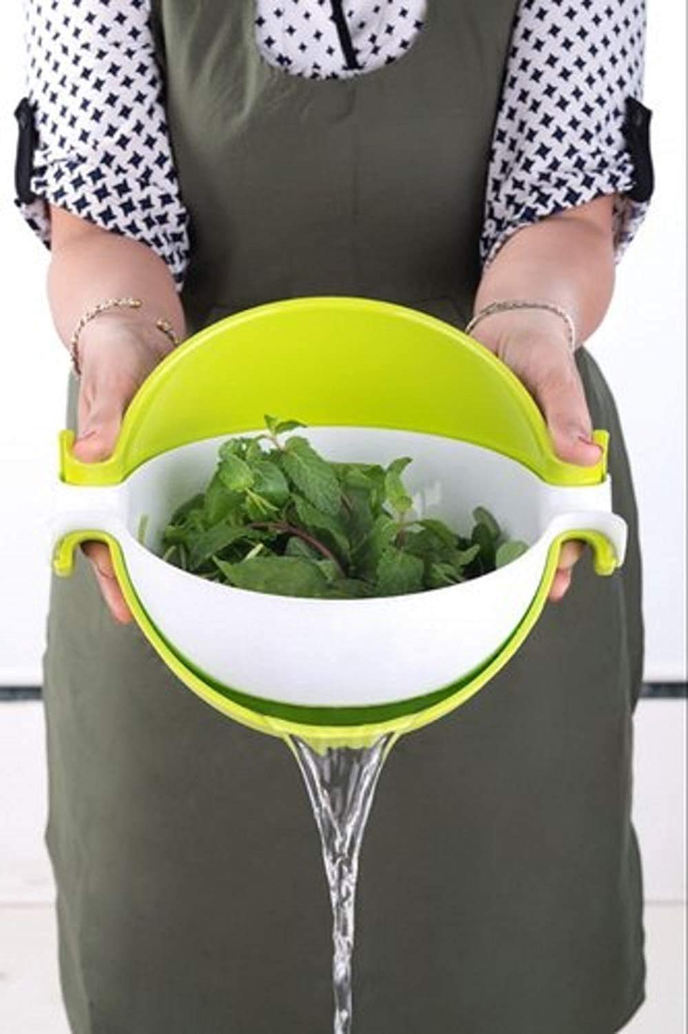 Multifunctional Washing Vegetables and Fruit Draining Strainer Detachable Double Layer Drain Baskets Bowl