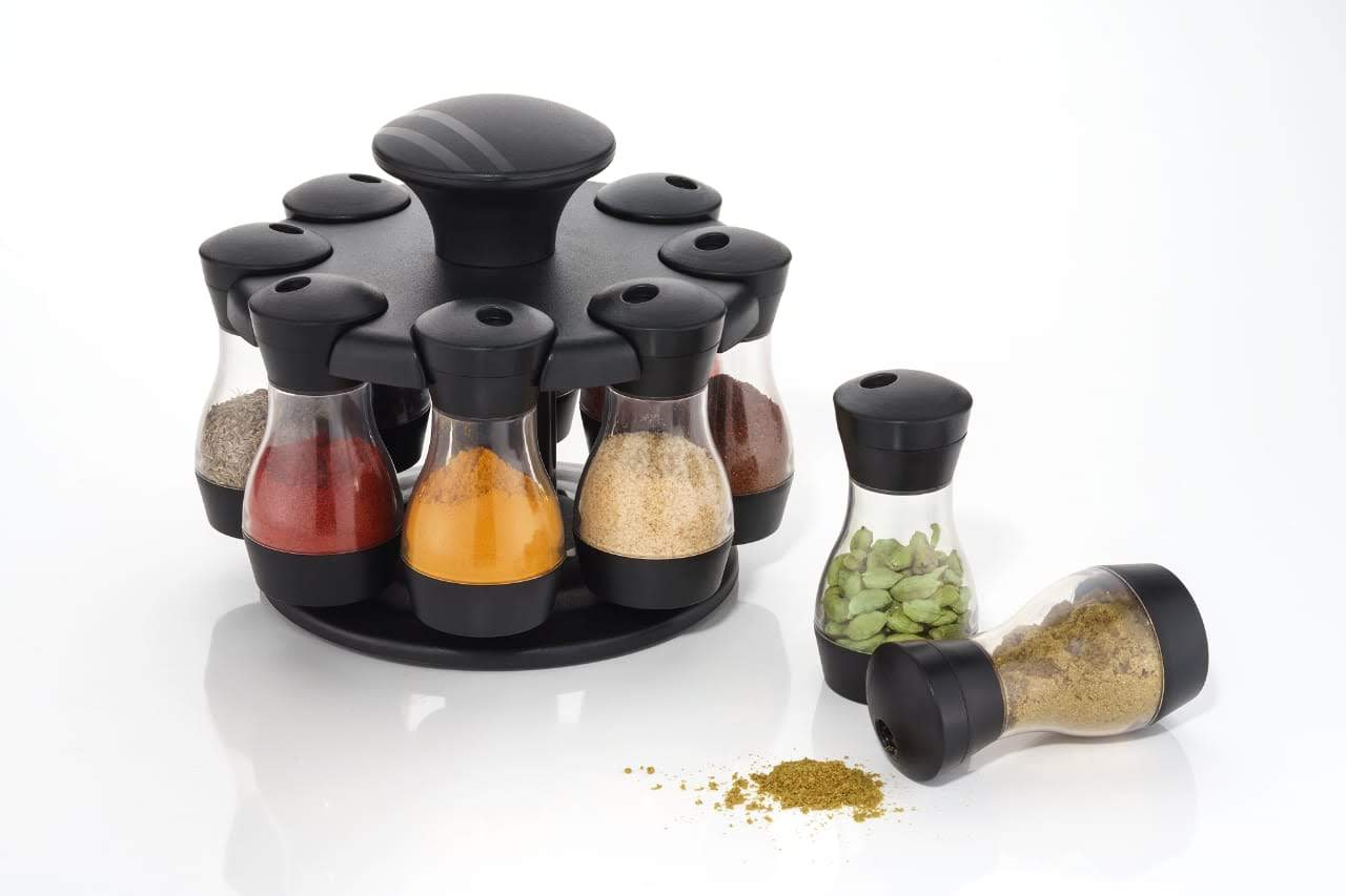 Multipurpose Plastic Revolving Spice Rack 8 in 1 / Masala Rack Set/Condiment Set/Spice Container