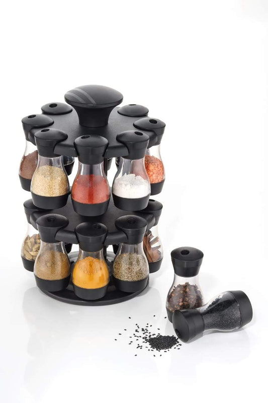 360 Degree Revolving Round Shape Transparent Spice Racks