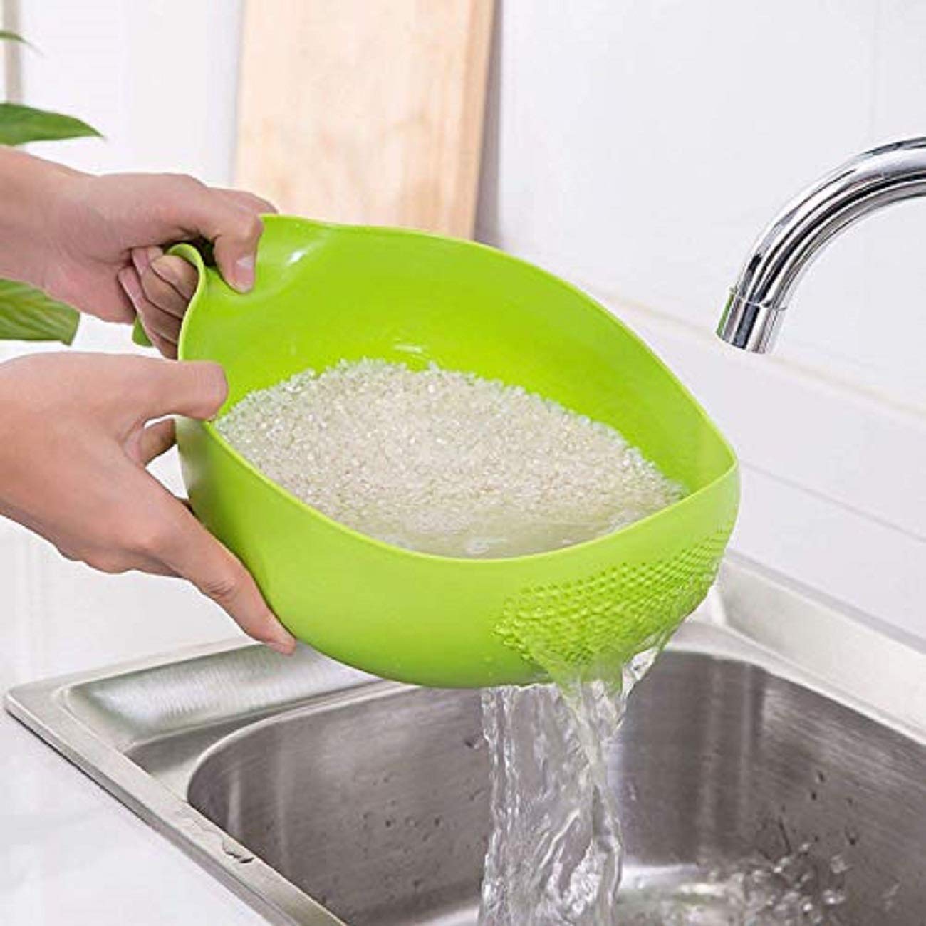 Plastic Rice Pulses Fruits Vegetable Noodles Pasta Washing Bowl and Strainer for Storing and Straining