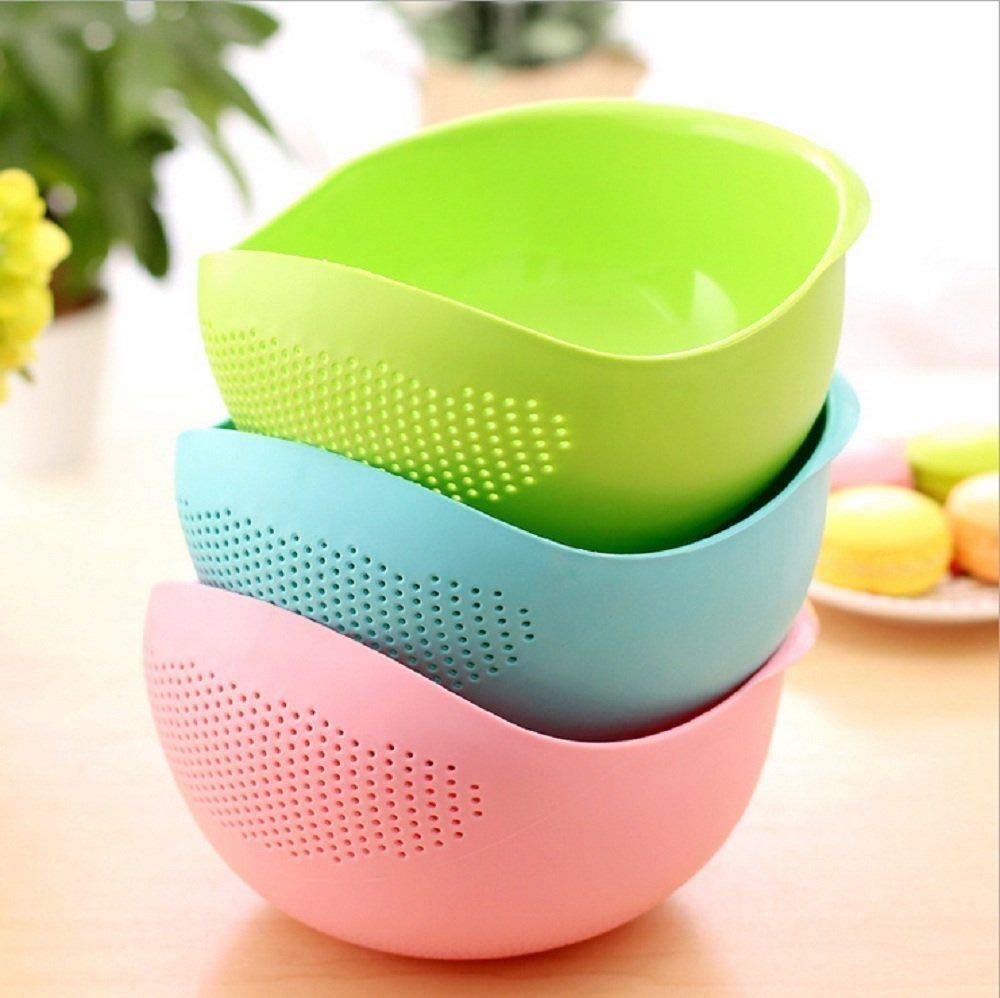 Plastic Rice Pulses Fruits Vegetable Noodles Pasta Washing Bowl and Strainer for Storing and Straining