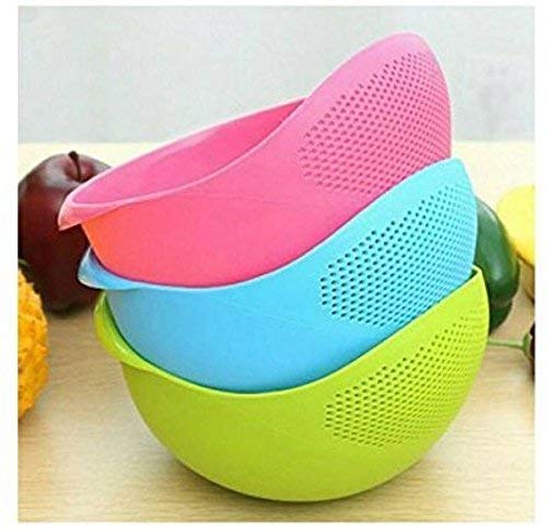 Plastic Rice Pulses Fruits Vegetable Noodles Pasta Washing Bowl and Strainer for Storing and Straining