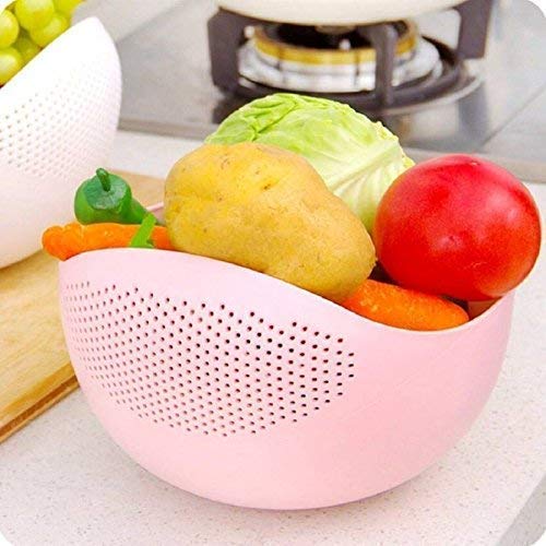 Plastic Rice Pulses Fruits Vegetable Noodles Pasta Washing Bowl and Strainer for Storing and Straining